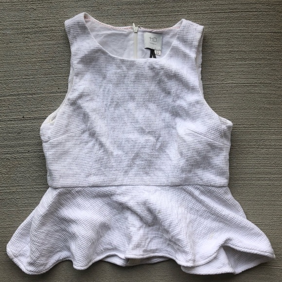 Anthropologie• HD Paris Peplum White Tank Top - Picture 1 of 8